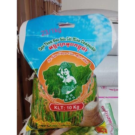10kg gạo sạch Campuchia dẻo dai thơm ngọt cơm giống 6 tháng