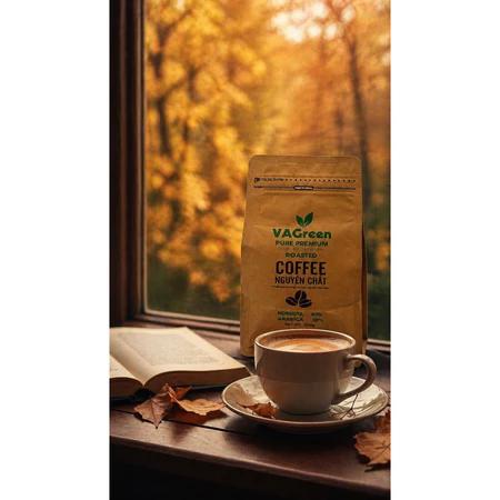 Cà Phê Nguyên Hạt (250g) VaGreen Nguyên Chất – Đậm Vị Robusta 80 Arabica 20
