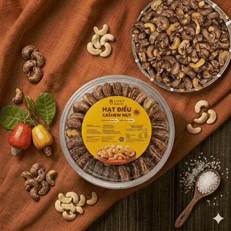 Hạt Điều Cồ Rang Muối Bình Phước Xếp Hoa (500 Gram)