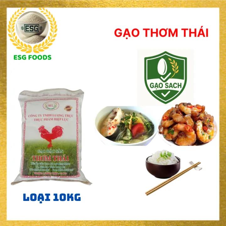 Gạo Thơm Thái hạt dài, cơm dẻo thơm ngon, ngọt nhẹ, không pha trộn, đóng gói 10kg