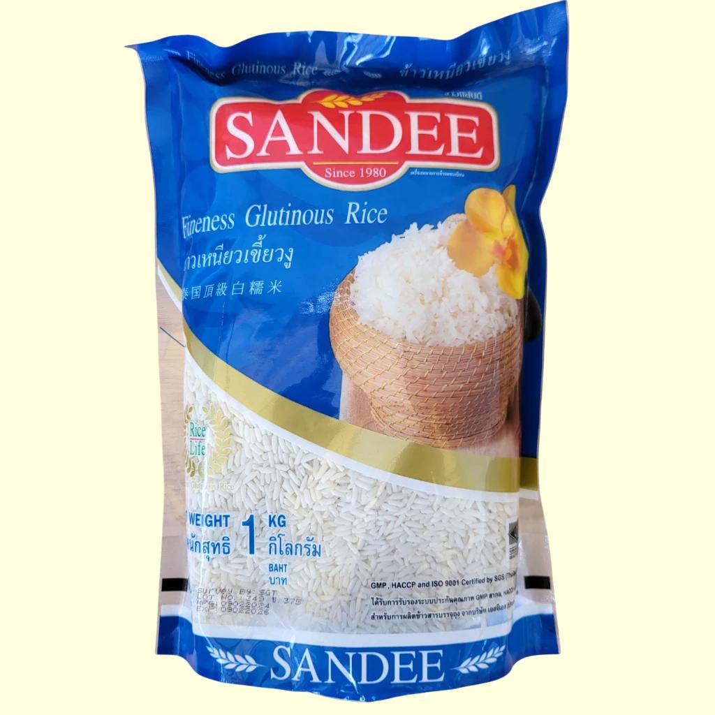 SANDEE + Túi XANH 1 Kg + GẠO NẾP THÁI DẺO (Sticky Rice) Fineness Glutinous Rice (HALAL)
