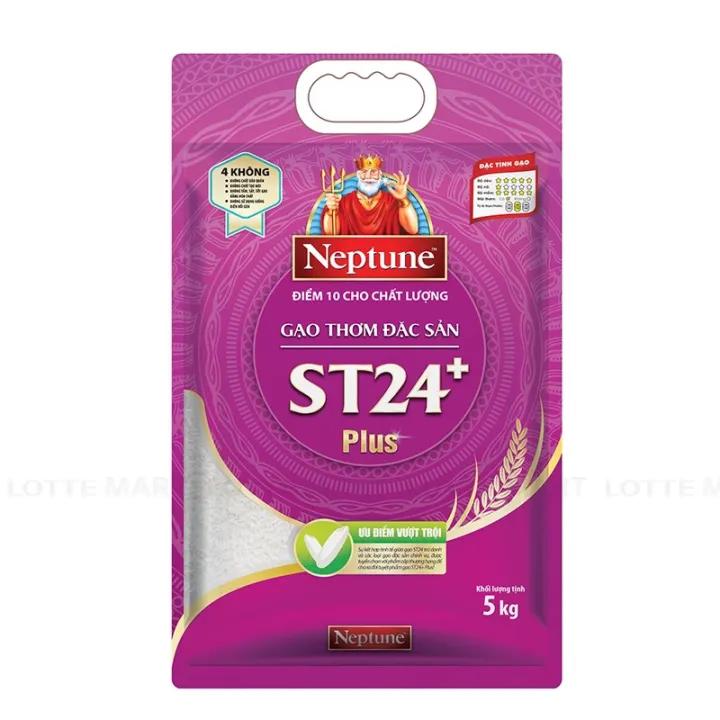 Gạo Dẻo Thơm Đặc Sản Neptune ST24 Bịch 5kg