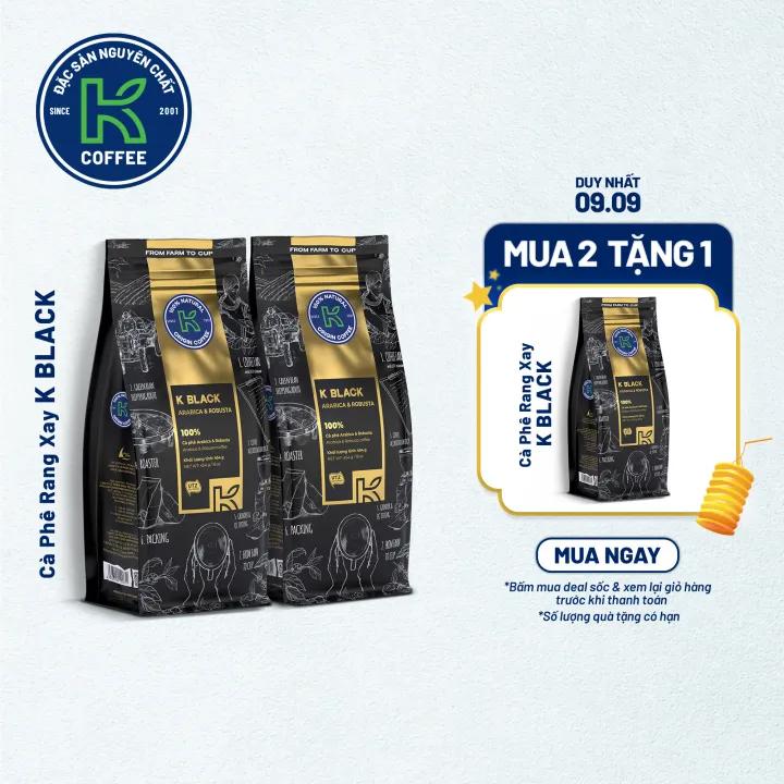 Cà Phê Rang Xay /Hạt Nguyên Chất K Black 454g (30% Arabica và 70% Robusta) - Thương Hiệu K COFFEE
