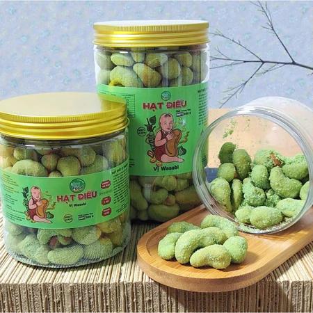 Hạt điều vị wasabi (mù tạt), CAM KẾT cân đủ trọng lượng NET không bao gồm bao bì