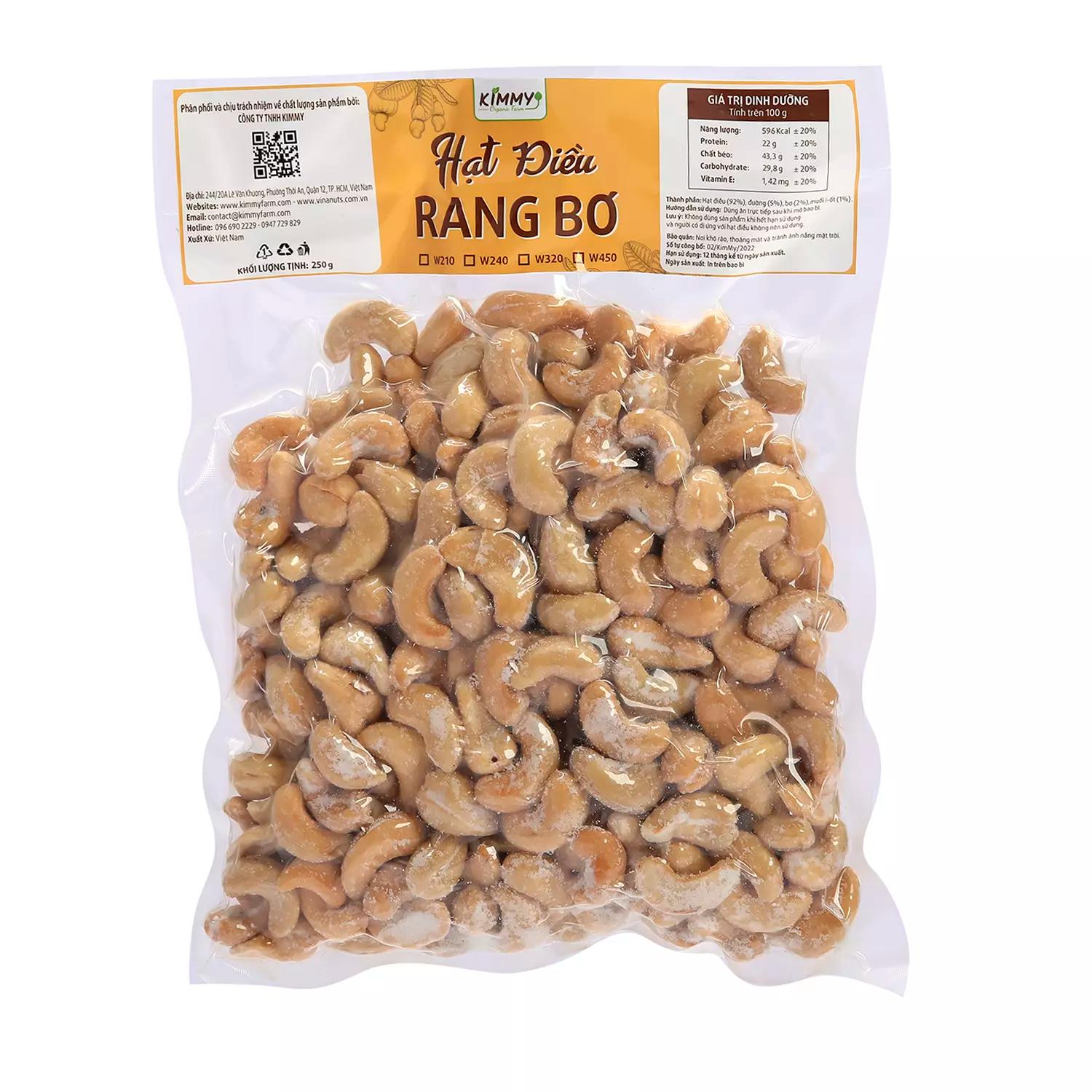 Hạt Điều Rang Bơ 500G Loại Hạt W240 Túi Hút Chân Không