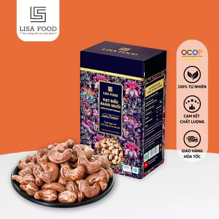 Hạt Điều Rang Muối Vỏ Lụa Hộp 250g - SUPER PREMIUM - LISA FOOD