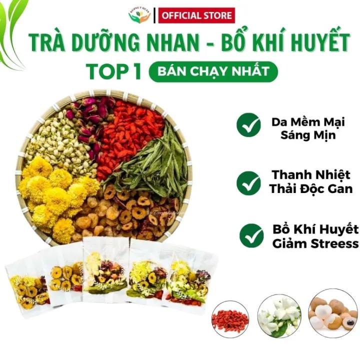 Trà Dưỡng Nhan 7 Vị Thảo Mộc Cung Đình lᴏại 1 (Hộp 50 Gói) Đẹp da, Mát gan, Thanh nhiệt, Dễ ngủ, Giảm rụng Tóc