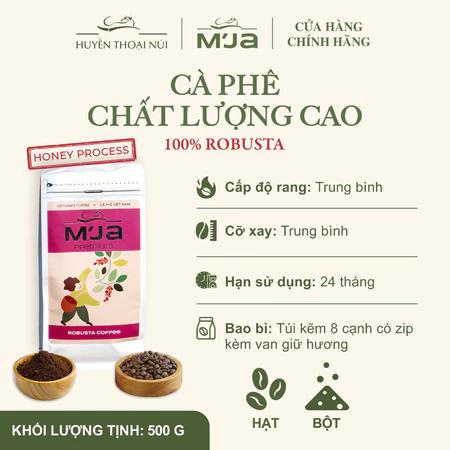 Cà Phê Chất Lượng Cao M'JA - 100% Robusta Đắk Lắk - Rang Mộc - Nguyên Chất - Gói 500g