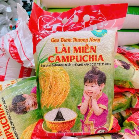Gạo lài miên Campuchia bao 5 kí dẻo ngon