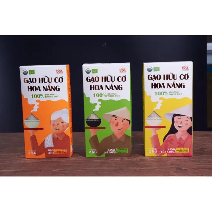 Gạo hữu cơ Hoa Nắng hộp 2kg (chứng nhận USDA và EU)