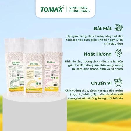 Sung Túc (1kg ST25 + 1kg Jasmine + 1kg Đài Thơm Deli Rice) Gạo Ngon Dẻo, Thơm Nhẹ - TOMAX