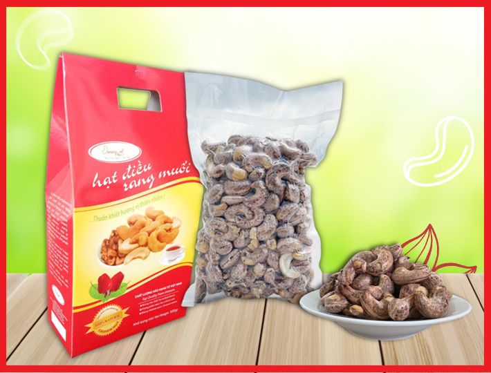 HẠT ĐIỀU LỤA RANG MUỐI 500gr