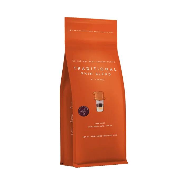 Cà phê nguyên hạt robusta rang đậm pha phin truyền thống Lacaph250g
