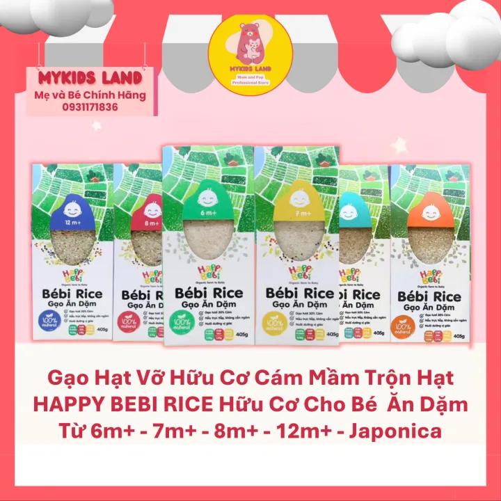 Gạo Hạt Vỡ Hữu Cơ Cám Mầm Trộn Hạt HAPPY BEBI RICE 405g - Mix Sẵn Ngũ Cốc Cao Cấp - Cho Bé Ăn Dặm