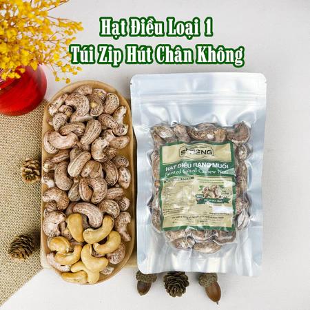 500Gr Hạt Điều Rang Muối STiêng Nguyên Hạt Túi Zip Hút Chân Không