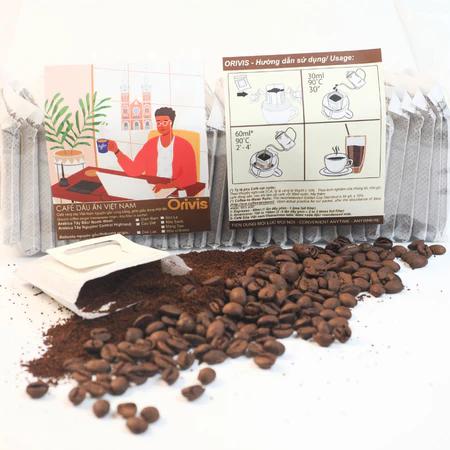 Combo Cà Phê Arabica Cầu Đất & Robusta Đắk Lắk Orivis Hộp 6 Phin Giấy - Set Quà Tặng Cà Phê Việt