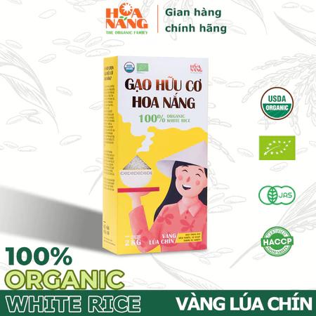 Gạo st25 hữu cơ Hoa Nắng vàng lúa chín nấu cháo cơm cho bé ăn dặm hộp 2kg