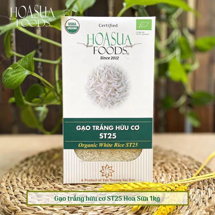 Gạo hữu cơ ST 25/ Gạo Japonica Hoa sữa thơm ngon cho bé ăn dặm- 1kg