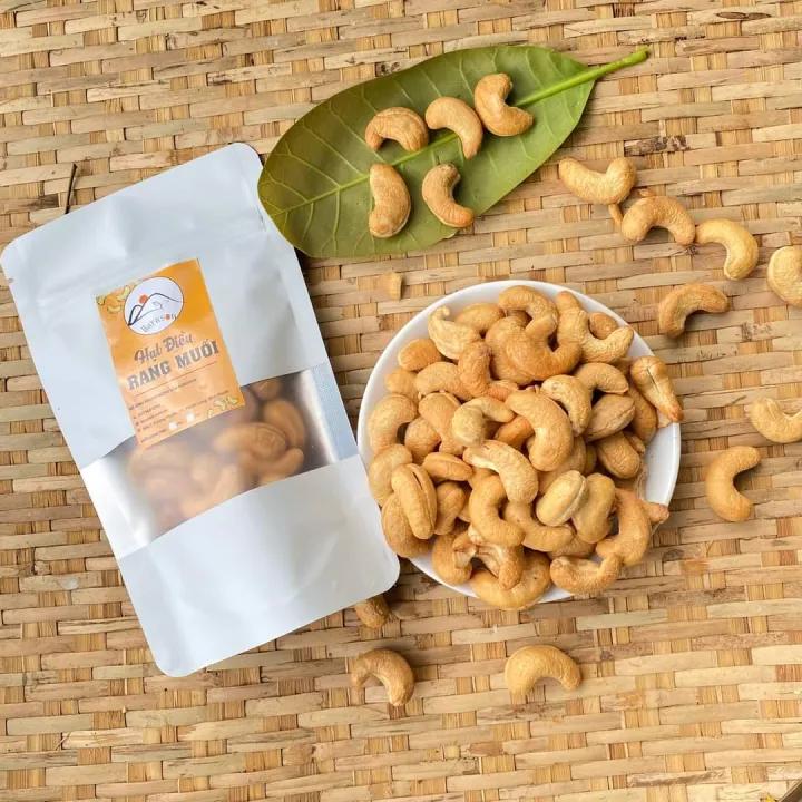 Hạt điều rang muối bóc lụa loại 1 Barason Bình Phước túi Zip 500g