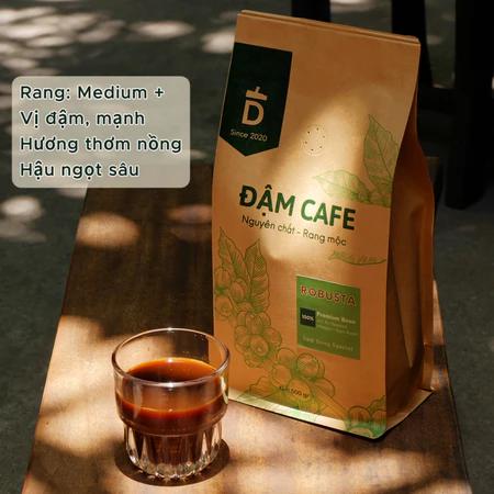 Cafe rang mộc ĐẮNG NHIỀU,ĐẬM VỊ, cà phê LÂM ĐỒNG dùng để pha phin, pha máy nguyên chất ROBUSTA(100%)-Đậm cafe xanh