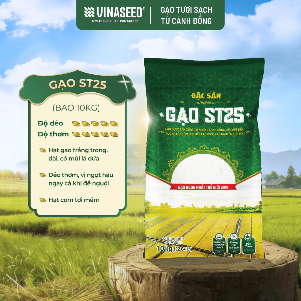 Gạo ST25 Ngon nhất thế giới năm 2019 Vinaseed 10kg - Dẻo, thơm, giàu dinh dưỡng