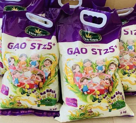 Gạo thơm ST25 PLUS túi 5kg Vua Gạo (+ Tặng 1 gói Nui gạo lứt 210g)