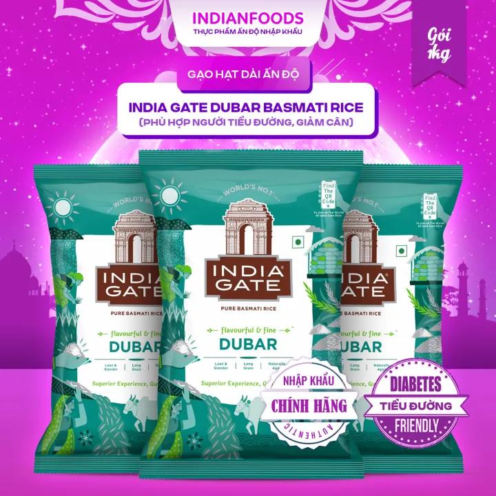 Gạo hạt dài Ấn Độ INDIA GATE Dubar Basmati Rice, phù hợp người tiểu đường, giảm cân, 5kg