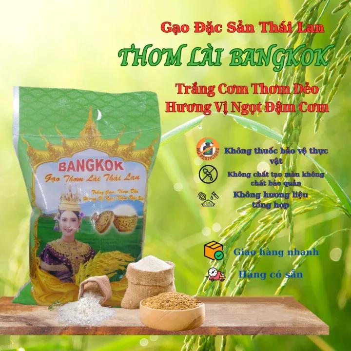 Gạo Thơm Lài BangKok Đặc Sản Thái Lan Bao 5Kg Hàng Loại 1 - Trắng Cơm Thơm Dẻo Đậm