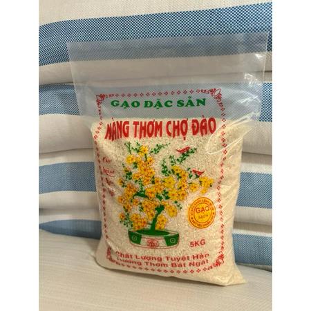 gạo Nàng Thơm Chợ Đào khô mềm cơm 5kg - cam kêt không pha trộn ,không hoá chất bảo quản - chính gốc Chợ Đào