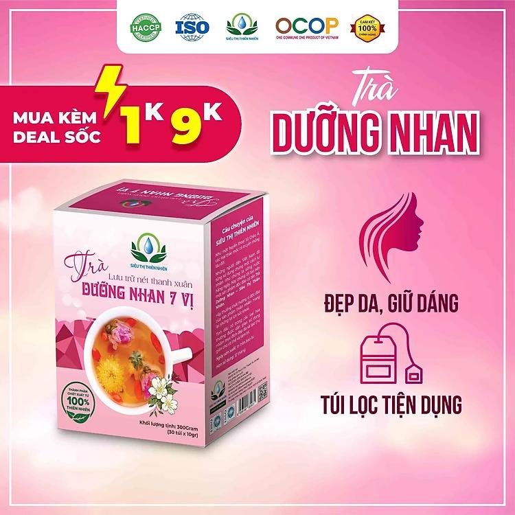 Trà Dưỡng Nhan 7 Vị Hộp 30 Túi Lọc x 10Gr Của Siêu Thị Thiên Nhiên