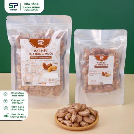 Hạt điều lụa rang muối STP FOOD, túi zip HCK 1kg, 2kg, size to, giòn ngon chuẩn vị-Đặc sản BìnhPhước