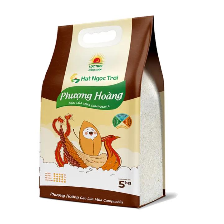 Gạo Hạt Ngọc Trời Phượng Hoàng Túi 5kg - Gạo Lúa Mùa Campuchia, Cơm mềm dẻo, thơm nhẹ, vị ngọt đậm