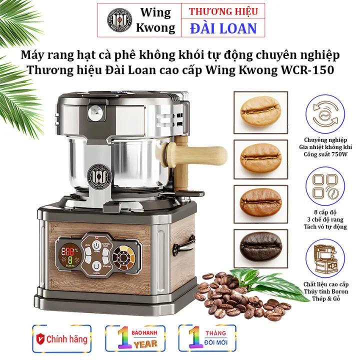 Máy rang hạt cà phê không khói tự động chuyên nghiệp. Thương hiệu Đài Loan cao cấp Wing Kwong WCR-150