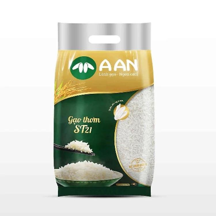 Đặc sản An Giang - Gạo Thơm ST21 A AN Túi 5Kg - Gạo đặc sản Sóc Trăng 