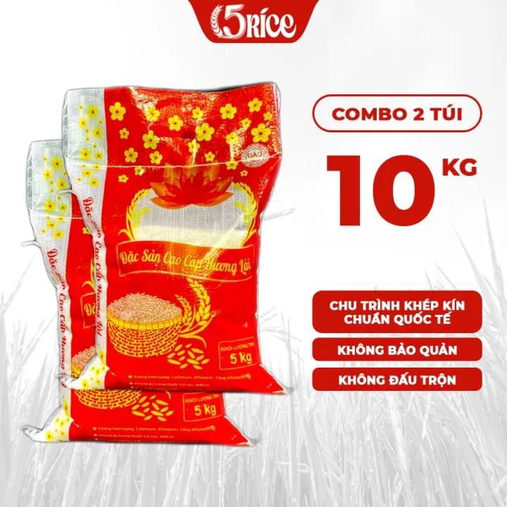 Gạo thơm hương Lài đặc sản Túi 10kg - Gạo thơm dẻo, đậm vị chính hãng 5RICE
