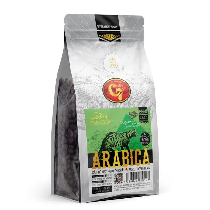 Cà Phê Hạt Arabica Rang Mộc 100% Túi 500Gr