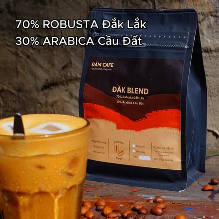Cafe rang mộc ĐẮNG VỪA, cà phê rang xay Đắk Lắk dùng để pha phin, pha máy ROBUSTA(70%) & ARABICA(30%) - Đậm cafe cam đăk