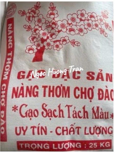 Gạo Nàng thơm Chợ Đào nở xốp mềm bao bì thông thường không in chữ