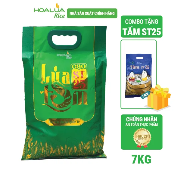 MUA 1 TẶNG 1 - Mua 1 túi Gạo ST25 Lúa Tôm túi 5kg - Tặng 1 túi Tấm ST25 2kg (Tổng 7kg)