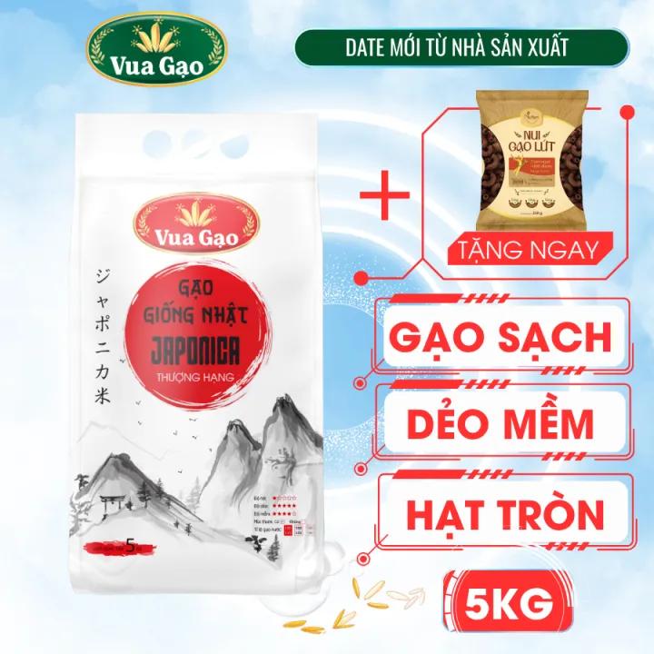 Gạo Nhật Japonica Hữu Cơ Dùng Nấu Cháo Nấu Cơm Cho Bé Ăn Dặm - Chính Hãng Vua Gạo - Túi 5kg