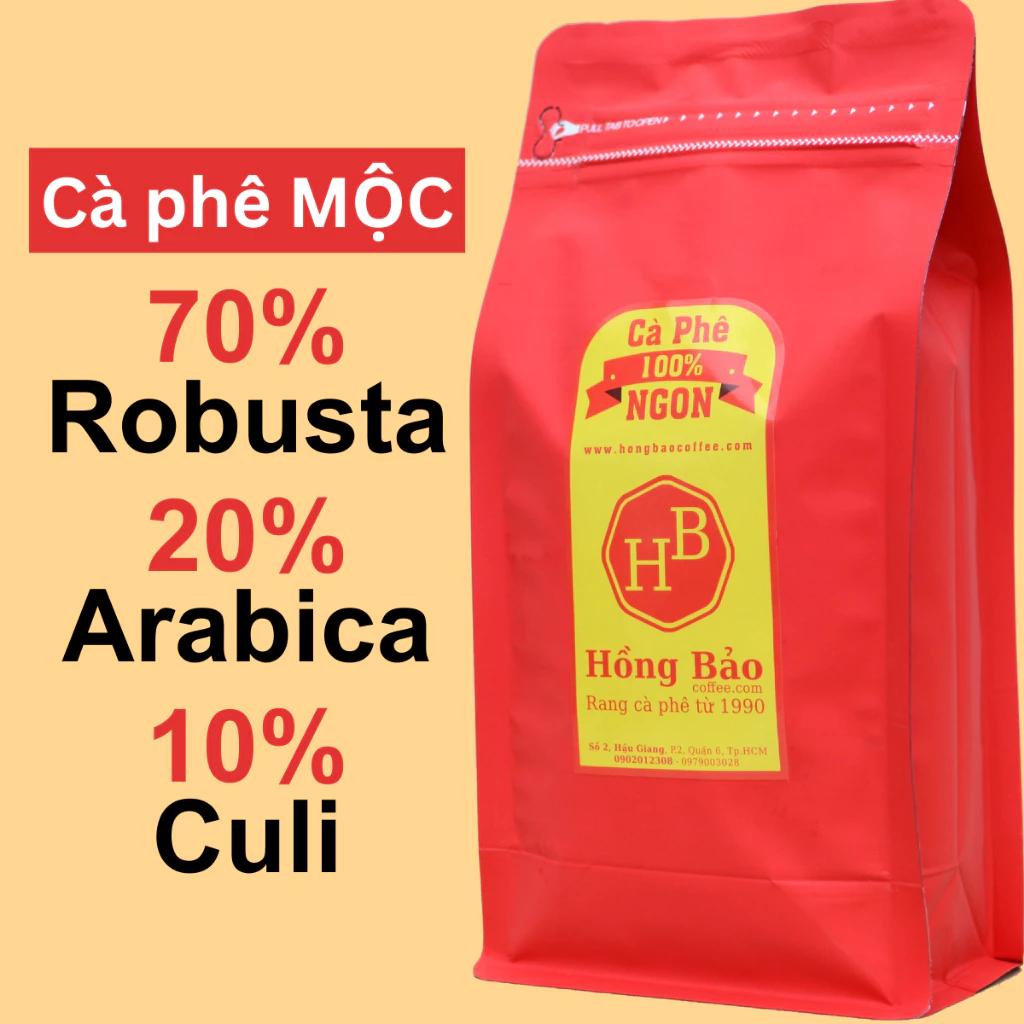 70% Robusta Đắk Lắk, 20% Arabica Cầu Đất, 10% Culi Mộc - Cà phê Hồng Bảo - Túi zip 500gr
