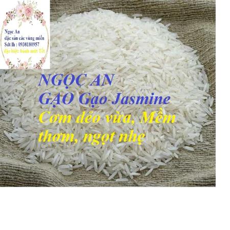 Gạo Jasmine ( Cơm dẻo vừa, Mềm thơm, ngọt nhẹ ) - NGỌC AN (1KG)