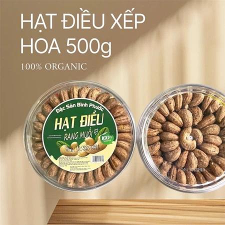 Hạt điều rang muối, hạt điều nguyên vị, xếp hoa 500gr