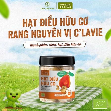 Hạt điều hữu cơ C'lavie 200g (nhân trắng, rang nguyên vị, vỏ lụa rang ít muối)