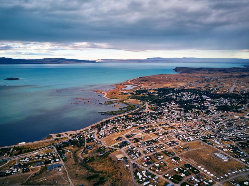 Vista aérea de El Calafate na Patagônia Argentina