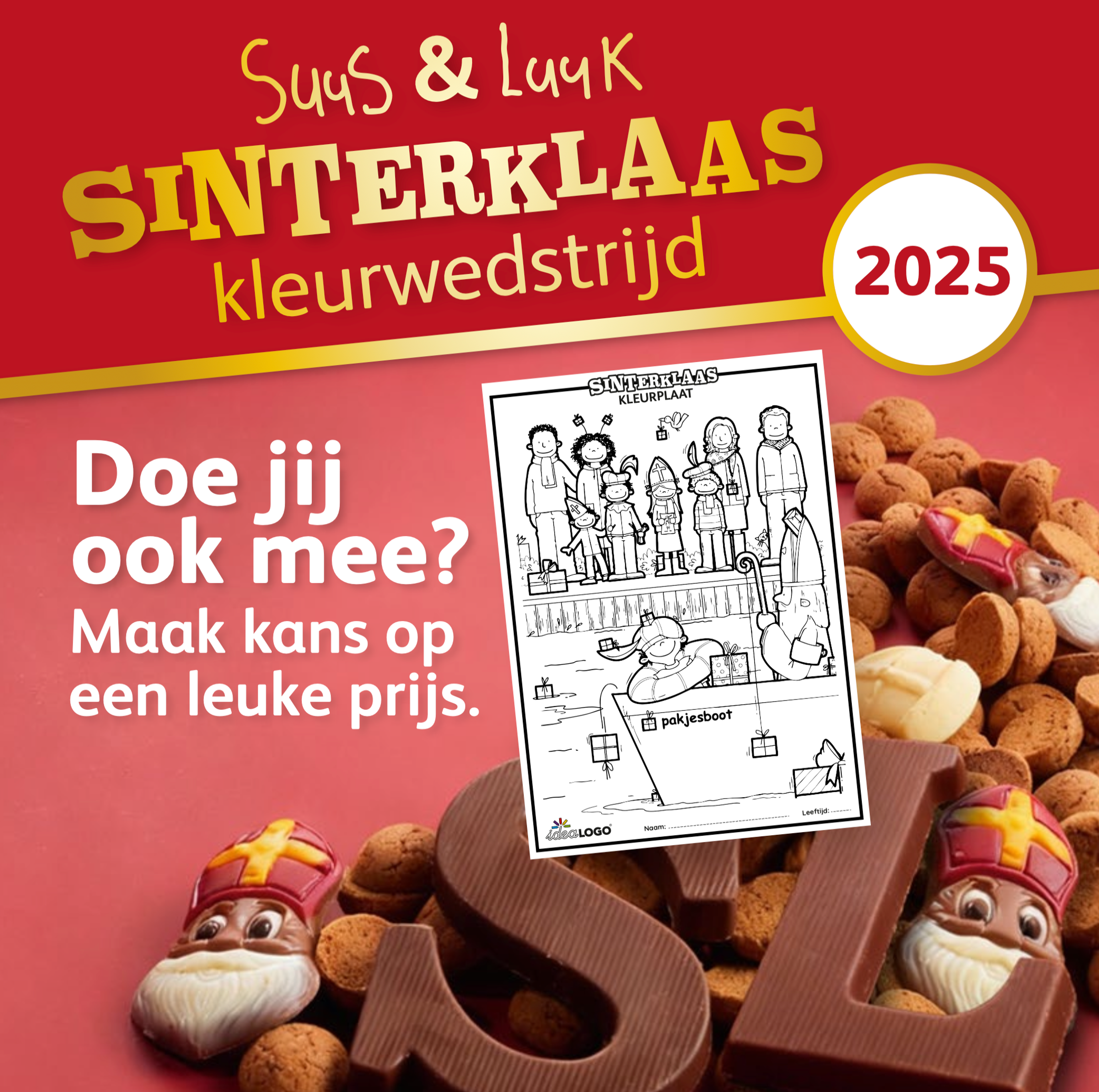 Sinterklaas kleurwedstrijd 2025. Doe jij ook mee? Maak kans op een leuke prijs