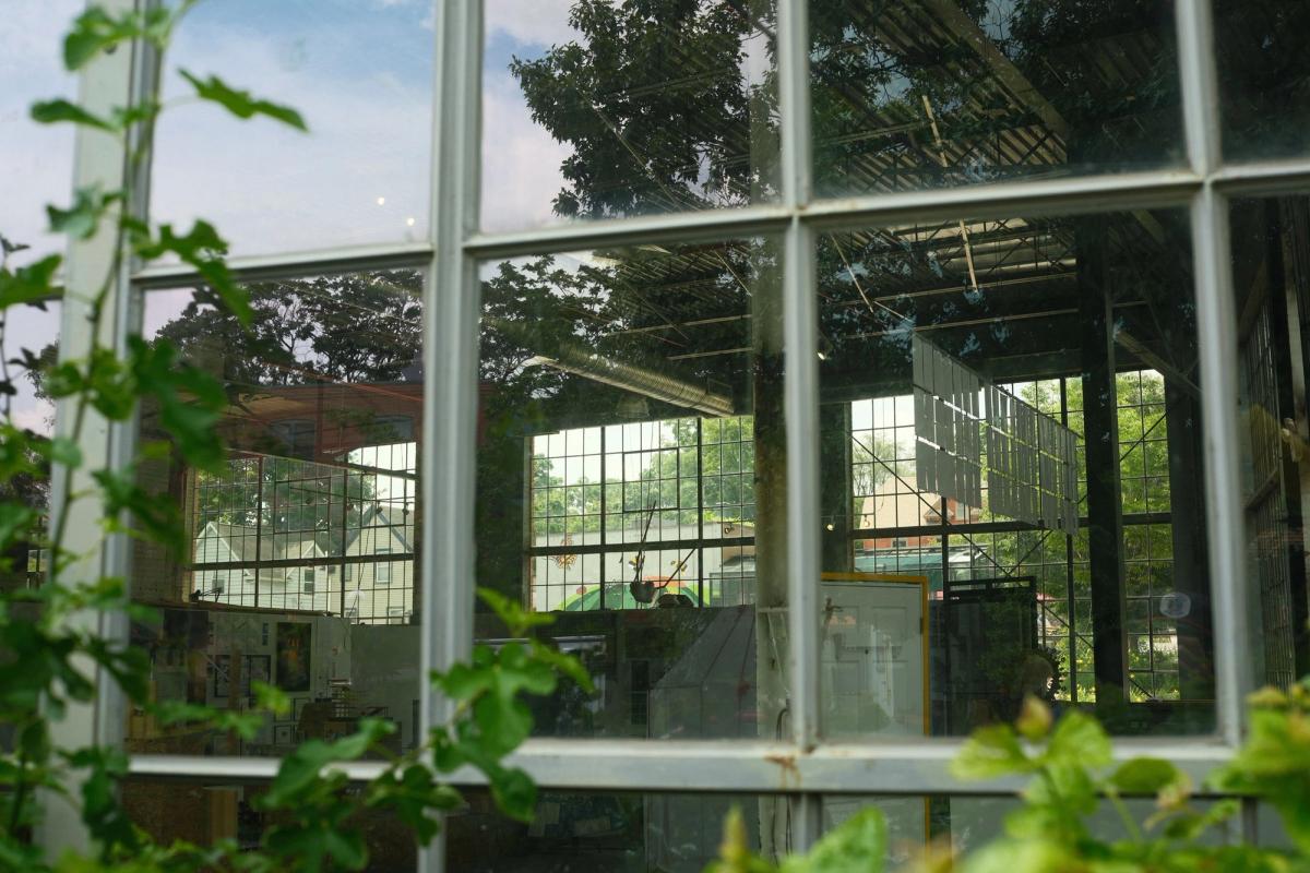 looking into a building, empty