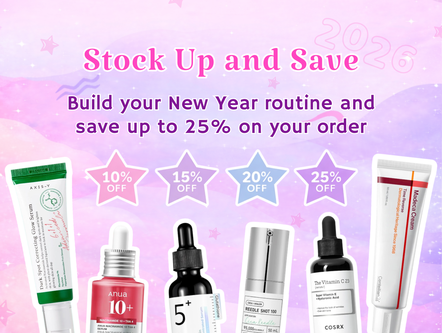 Homepage hero showcase image | Restock your routine ✨