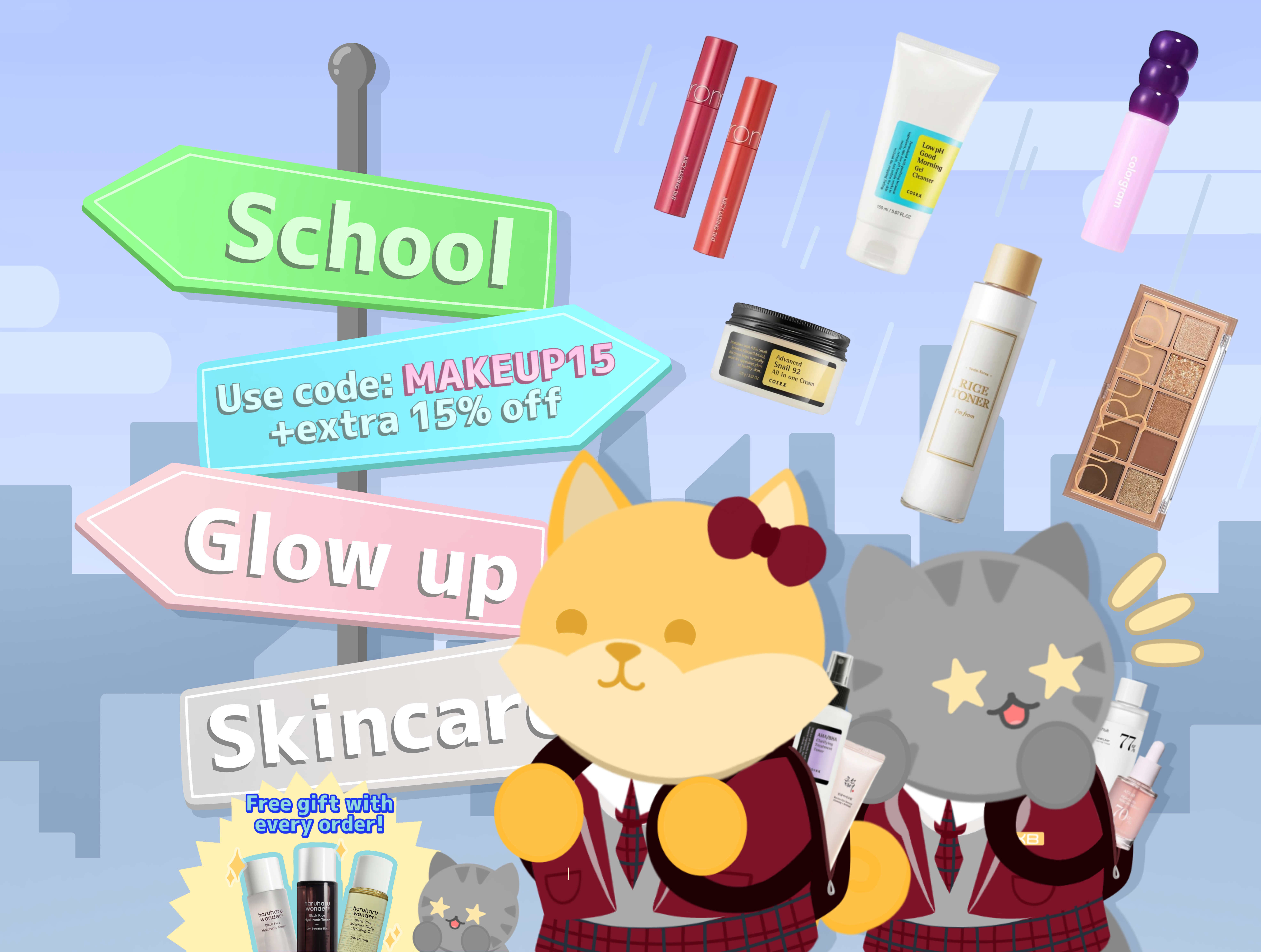 Homepage hero showcase image | Back to School Glow🌟