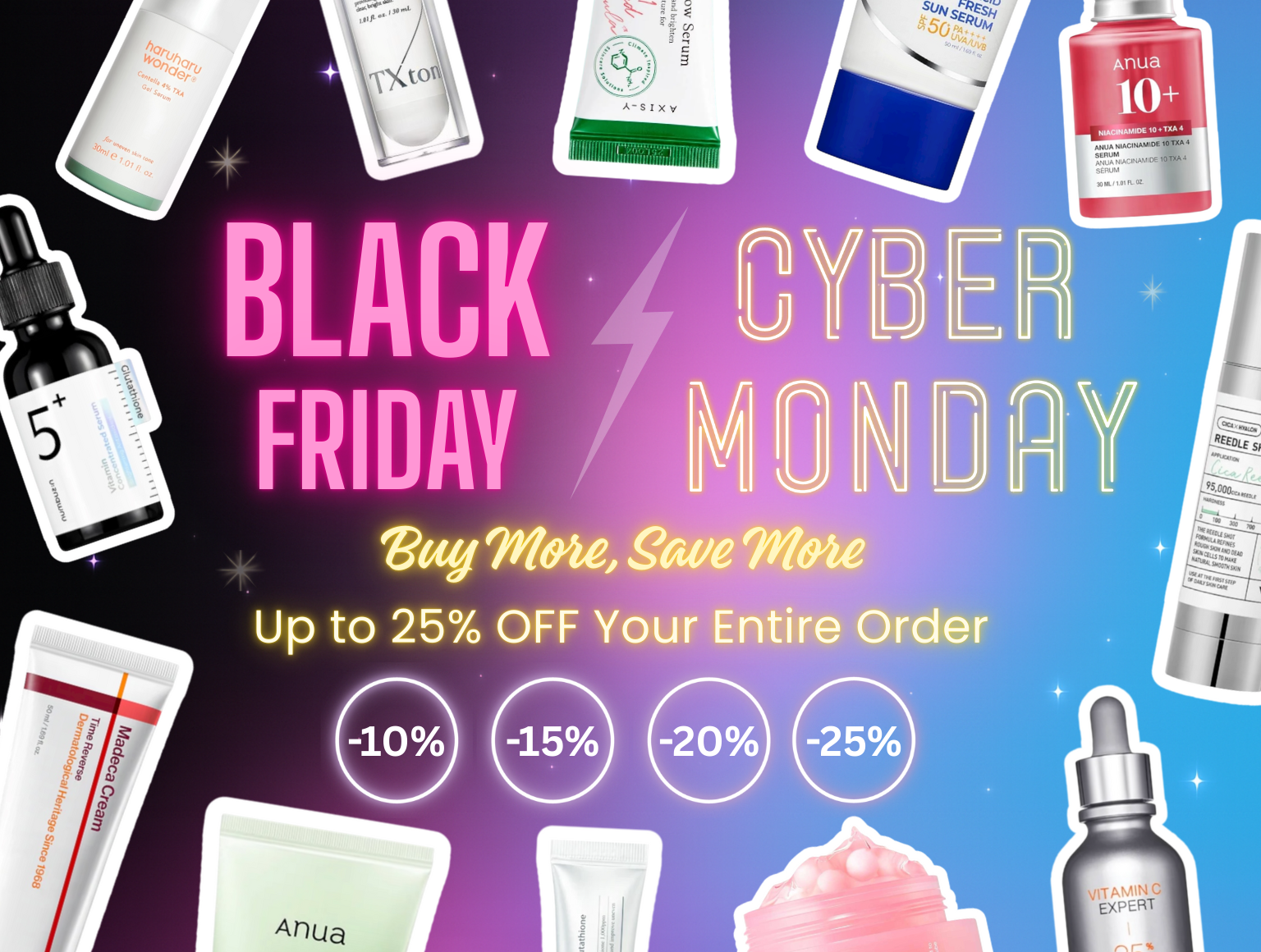 Homepage hero showcase image | Stock up on your glow ✨